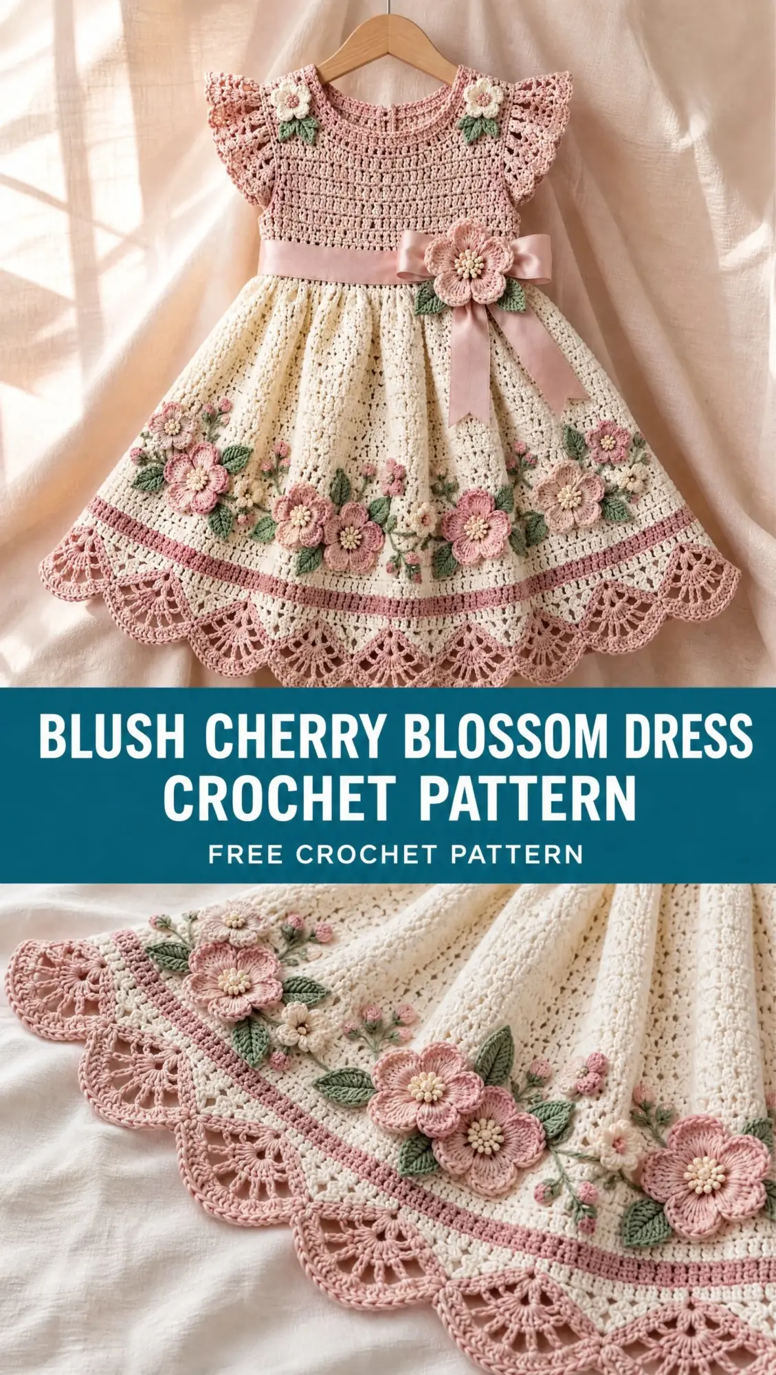 Blush Cherry Blossom Dress Crochet Pattern