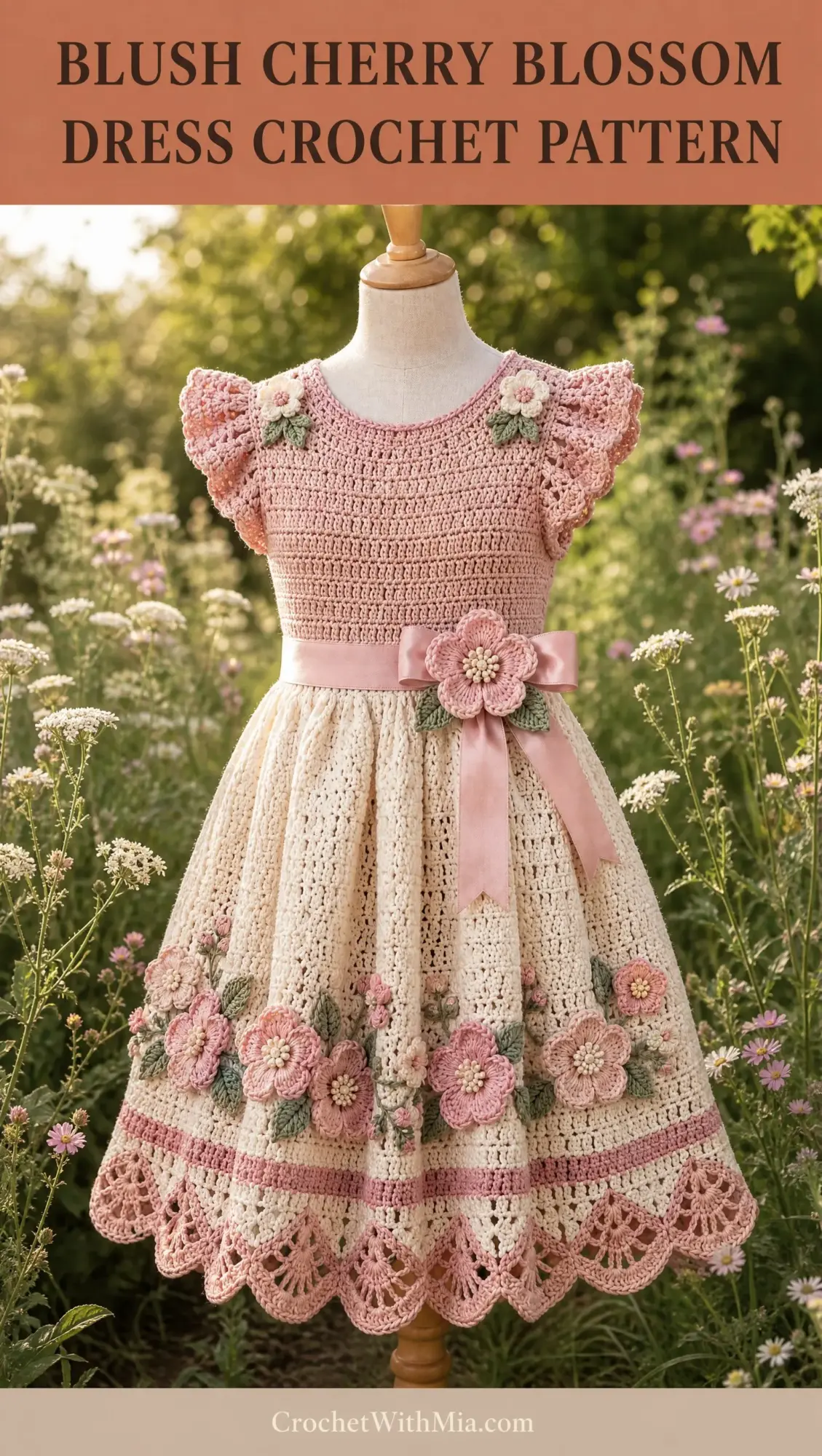 Blush Cherry Blossom Dress Crochet Pattern