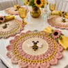 Blush Garden Bee Placemat Crochet Pattern