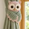 Blush Woodland Owl Curtain Tieback Crochet Pattern