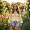 Butter Yellow Sunshine Fairy Top Free Crochet Pattern
