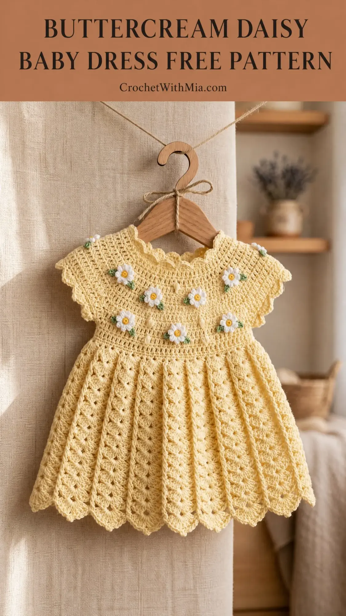 Buttercream Daisy Baby Dress Free Crochet Pattern