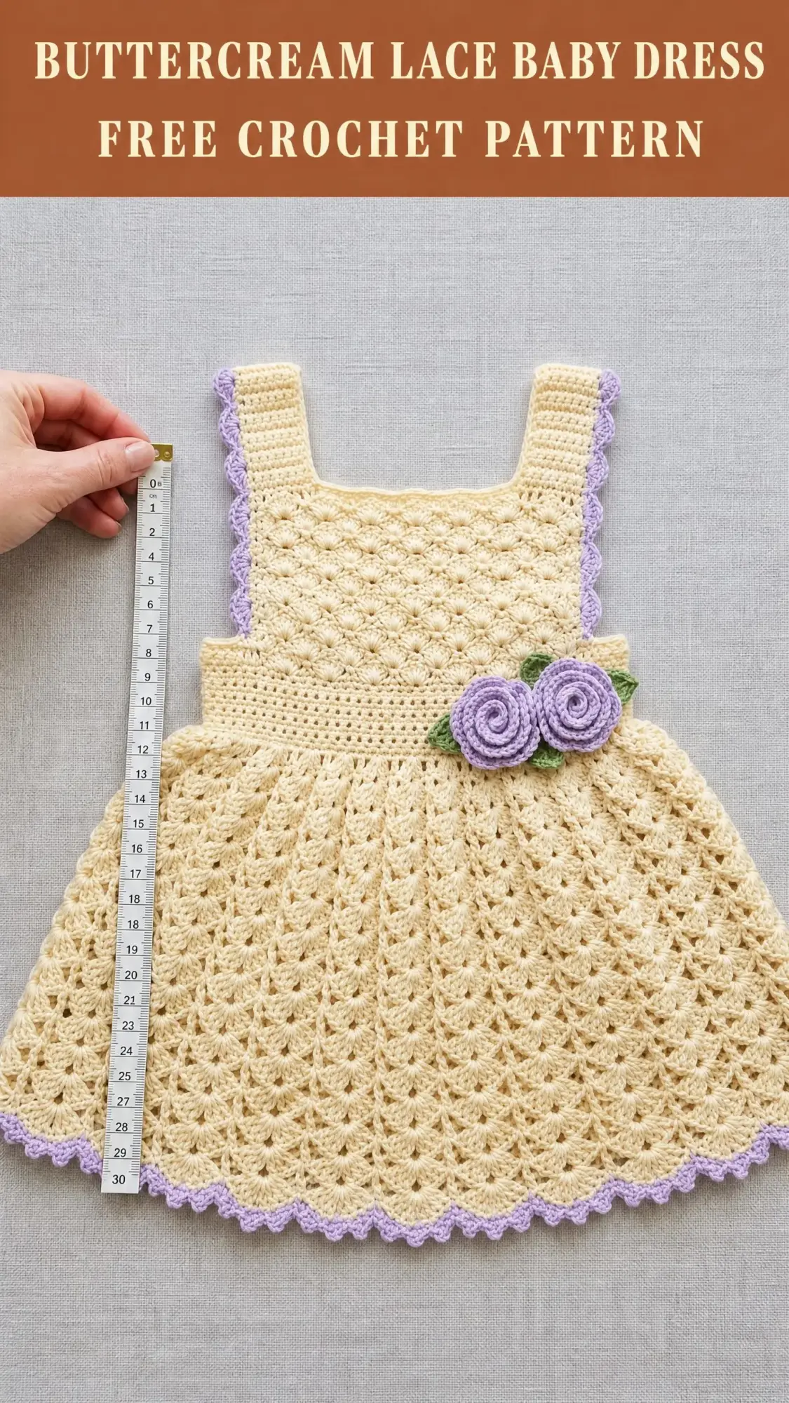 Buttercream Lace Baby Dress Free Crochet Pattern