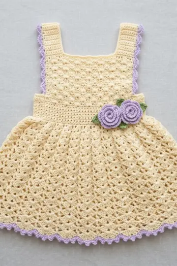 Buttercream Lace Baby Dress Free Crochet Pattern