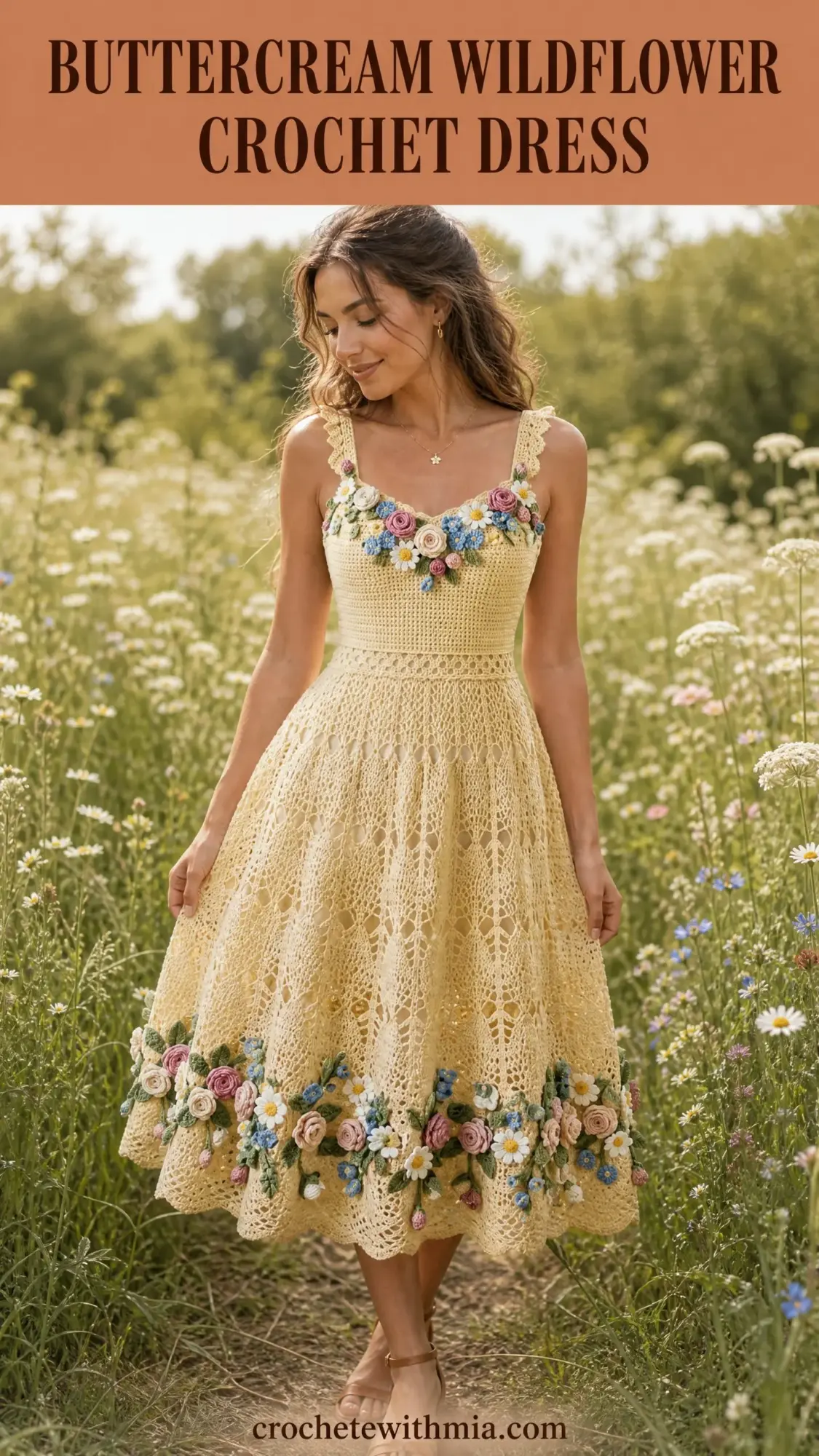 Buttercream Wildflower Crochet Dress Free Crochet Pattern