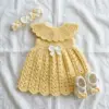 Buttercream Yellow Baby Dress Set Free Crochet Pattern