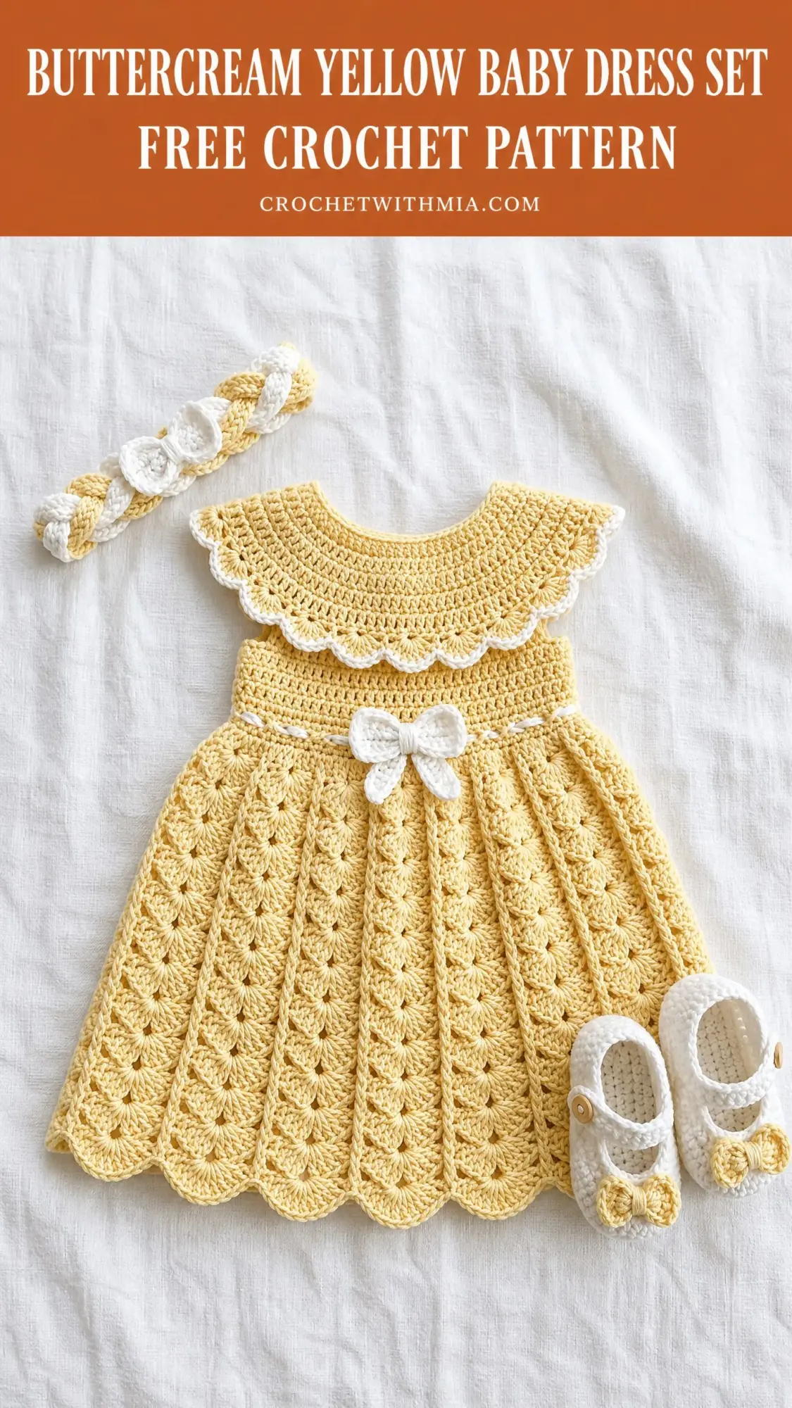 Buttercream Yellow Baby Dress Set Free Crochet Pattern