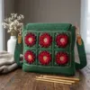 Christmas Poinsettia Granny Square Bag Free Crochet Pattern