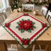 Christmas Poinsettia Table Runner Free Crochet Pattern