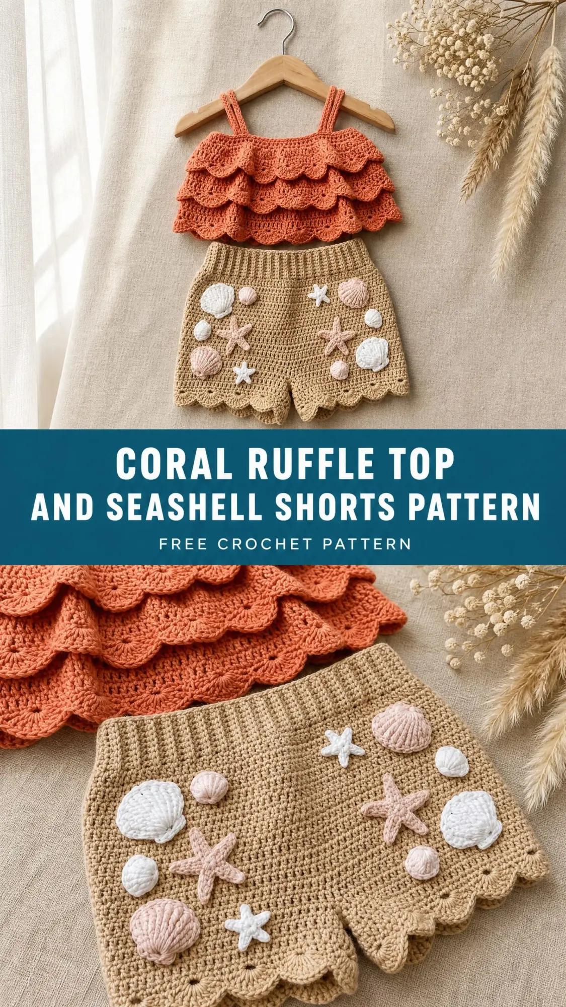 Coral Ruffle Top & Seashell Shorts Pattern