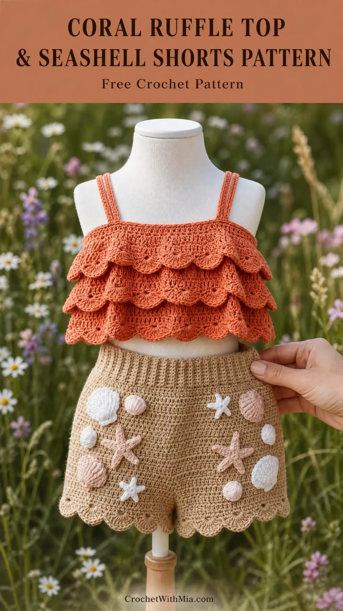 Coral Ruffle Top & Seashell Shorts Pattern