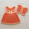 Coral Sunshine Baby Dress Free Crochet Pattern