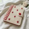 Cream Strawberry Journal Cover Free Crochet Pattern