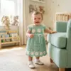 Crochet Mint Daisy Baby Dress Free Pattern