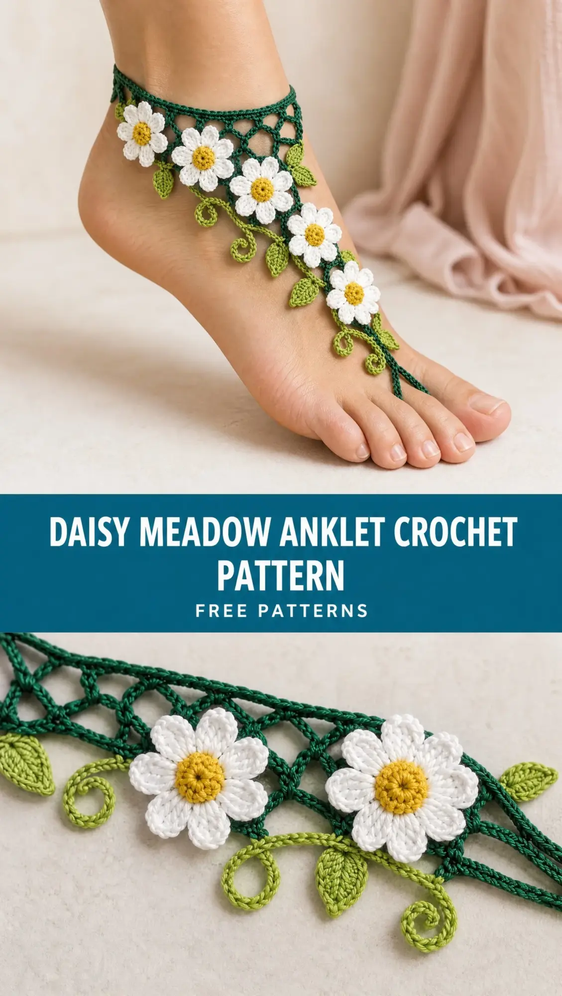 Daisy Meadow Anklet Crochet Pattern
