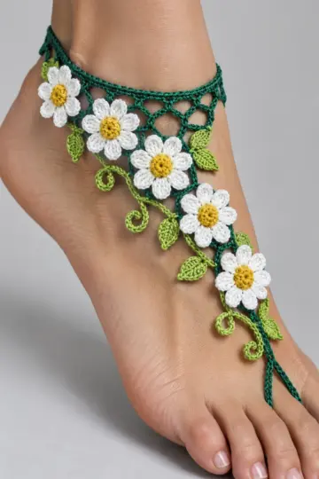 Daisy Meadow Anklet Crochet Pattern