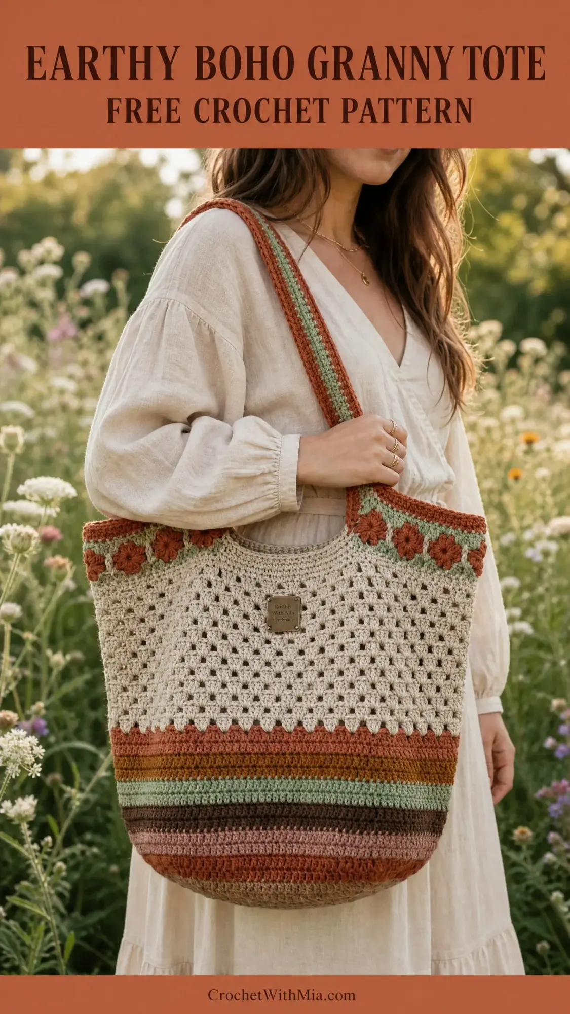 Earthy Boho Granny Tote Free Crochet Pattern