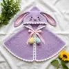 Easter Bunny Hooded Poncho Free Crochet Pattern