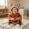 Fox Woodland Hooded Baby Poncho Free Crochet Pattern