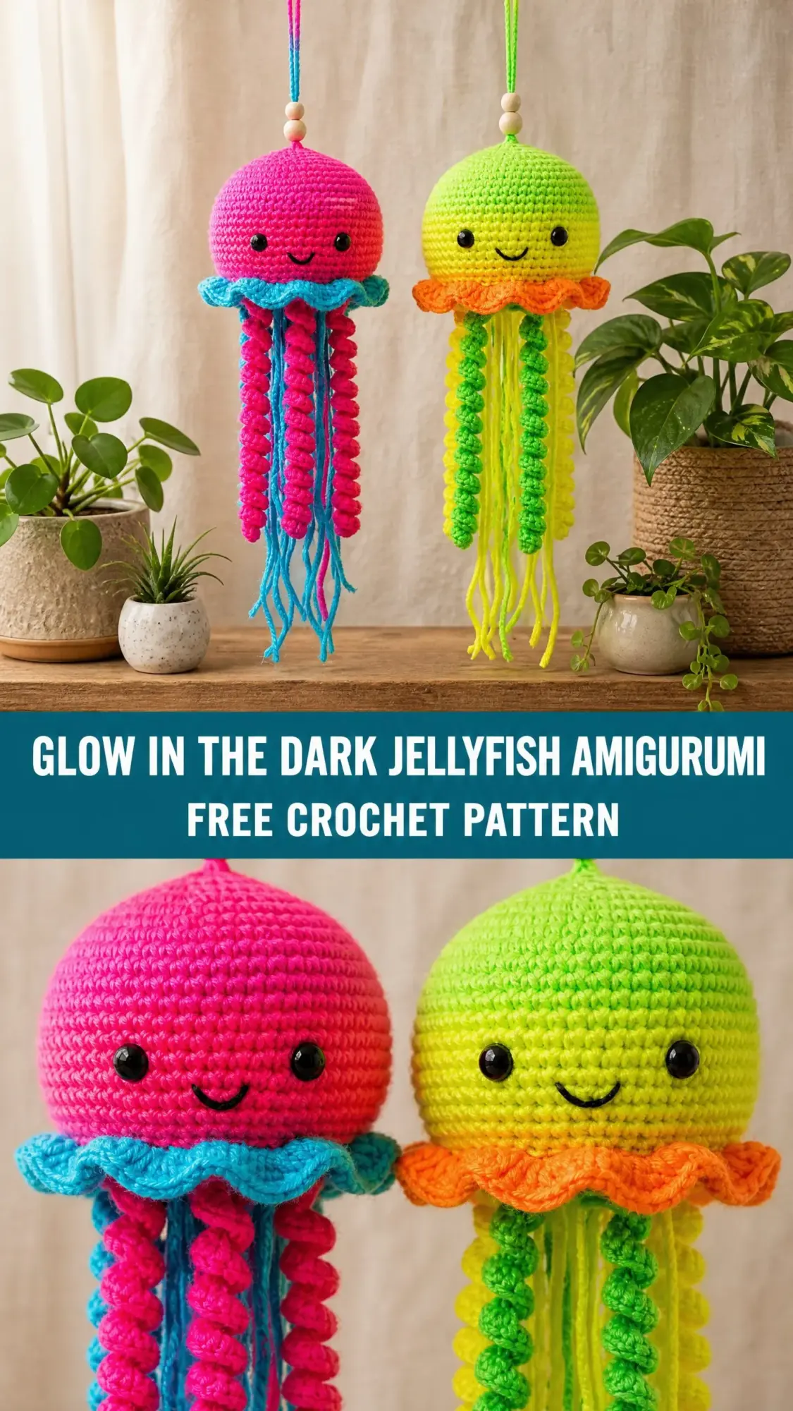 Glow in the Dark Jellyfish Amigurumi Free Crochet Pattern