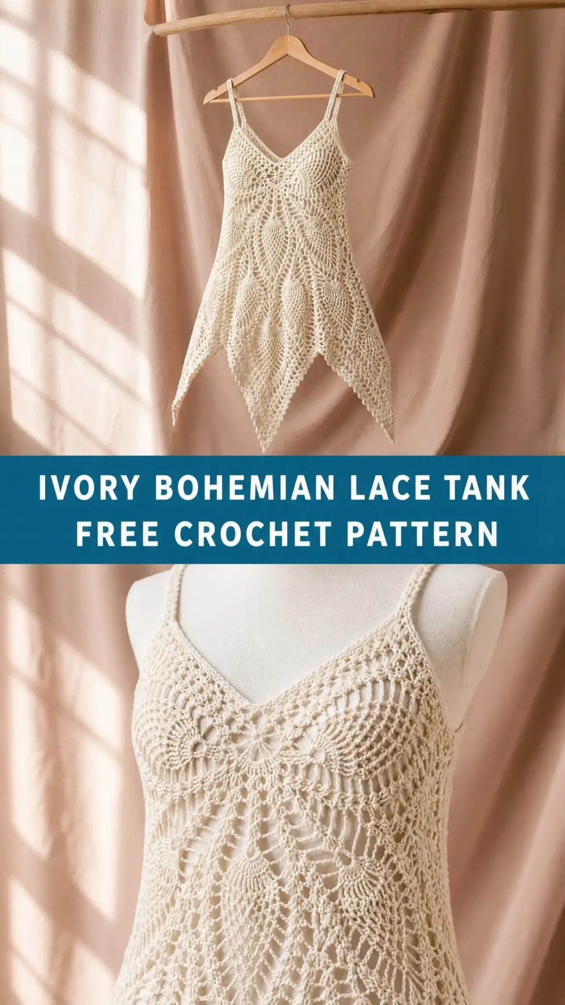 Ivory Bohemian Lace Tank Free Crochet Pattern