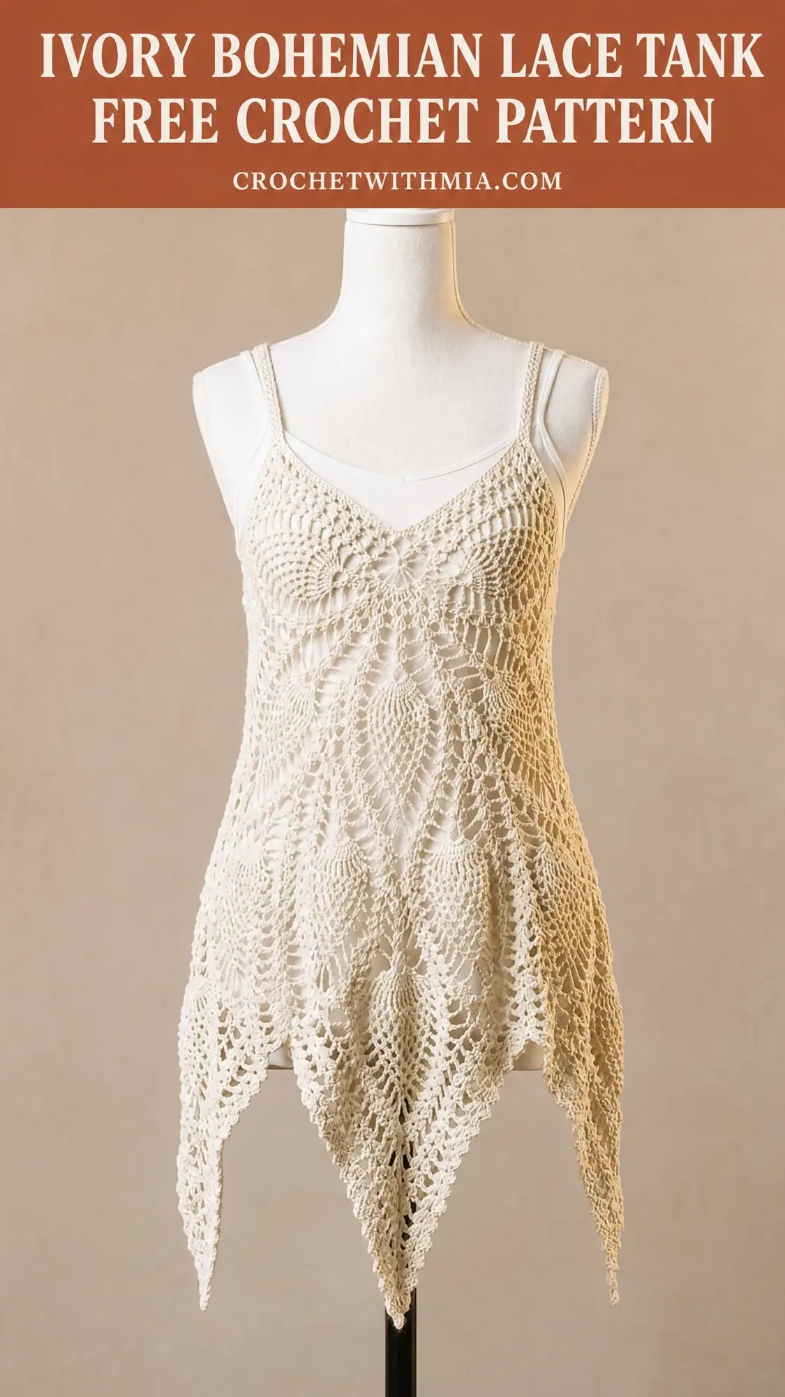 Ivory Bohemian Lace Tank Free Crochet Pattern