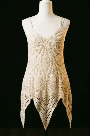 Ivory Bohemian Lace Tank Free Crochet Pattern