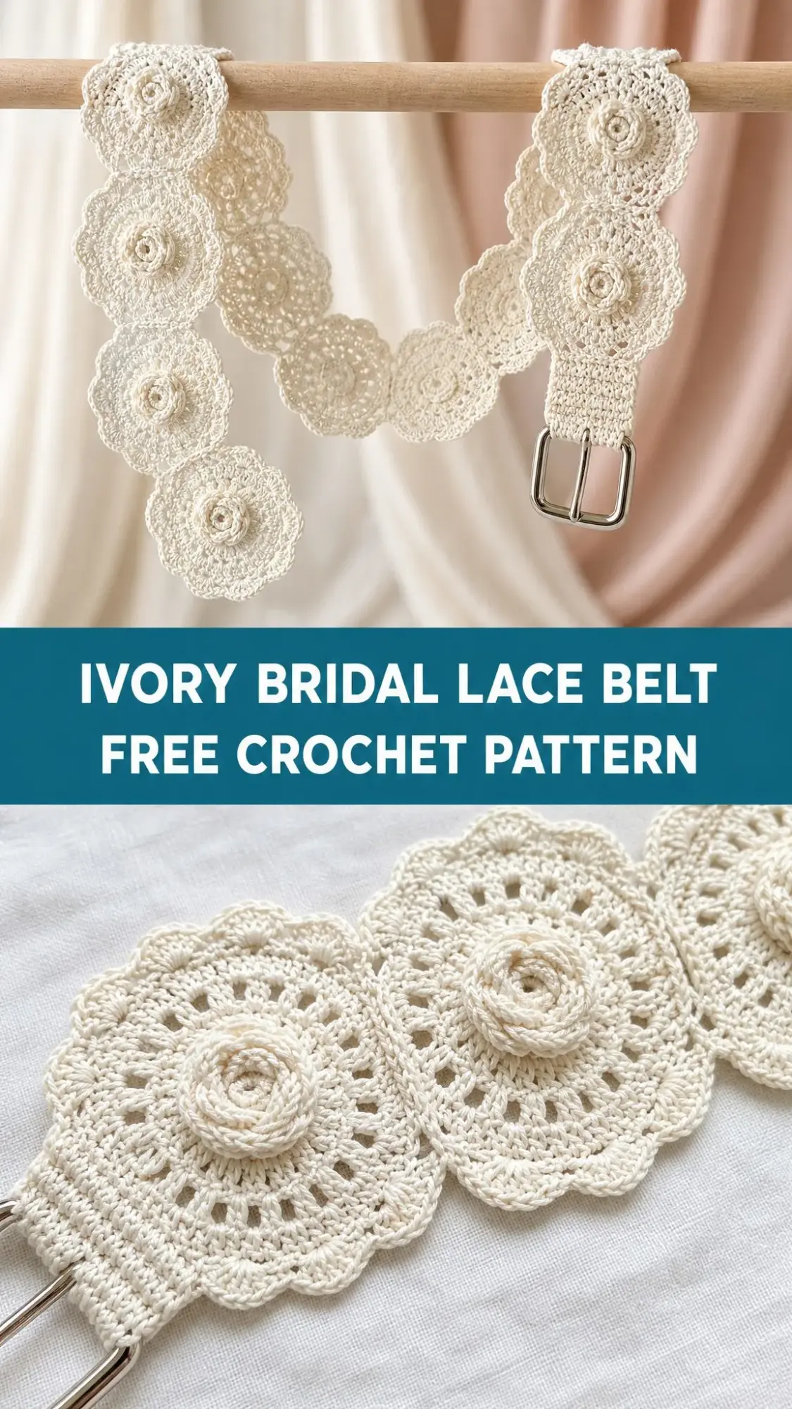 Ivory Bridal Lace Belt Free Crochet Pattern