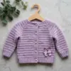Lavender Butterfly Baby Cardigan Free Crochet Pattern