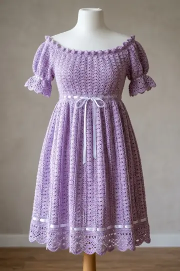 Lavender Cottage Babydoll Dress Free Crochet Pattern