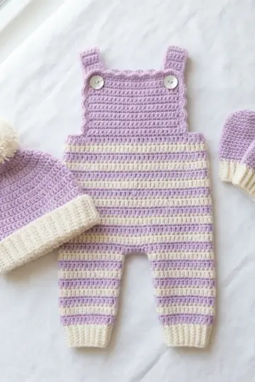 Lavender Dream Baby Romper Set Free Crochet Pattern