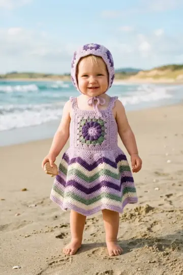 Lavender Fields Baby Dress Free Crochet Pattern