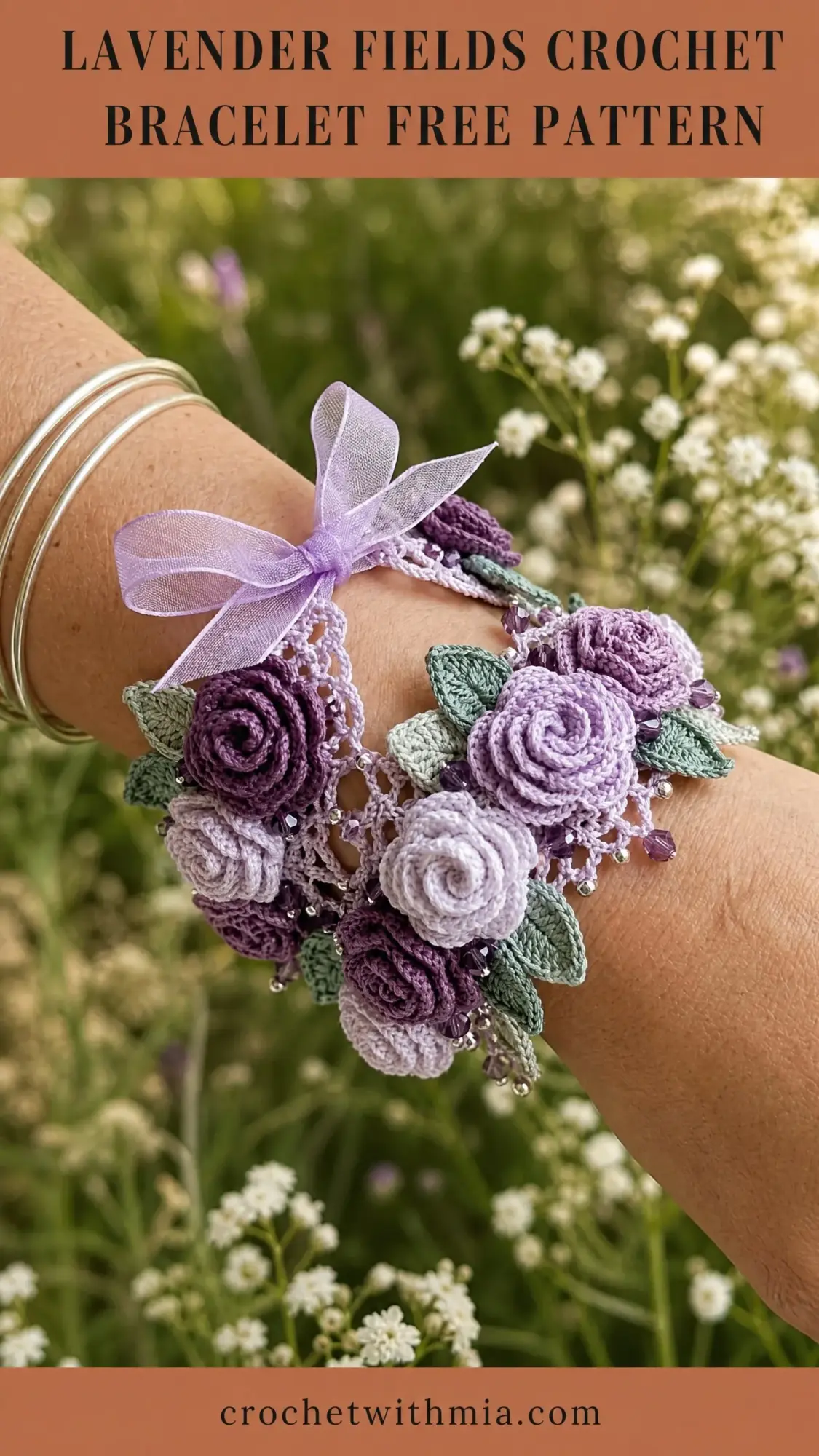 Lavender Fields Crochet Bracelet Free Crochet Pattern