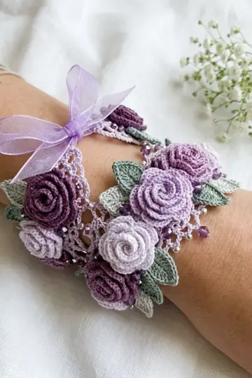 Lavender Fields Crochet Bracelet Free Crochet Pattern