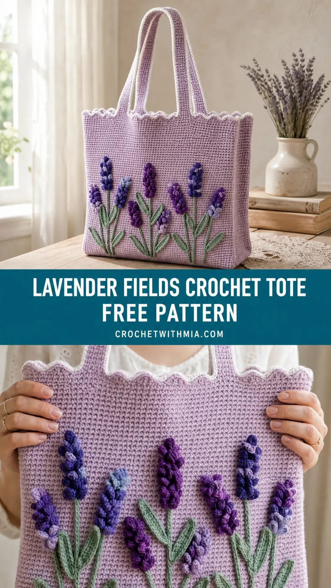 Lavender Fields Crochet Tote Free Pattern