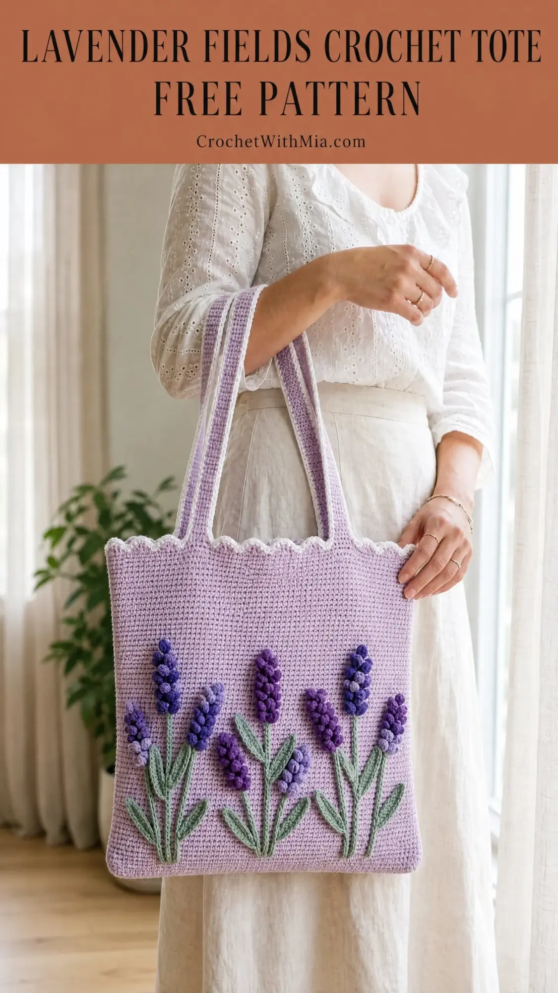 Lavender Fields Crochet Tote Free Pattern
