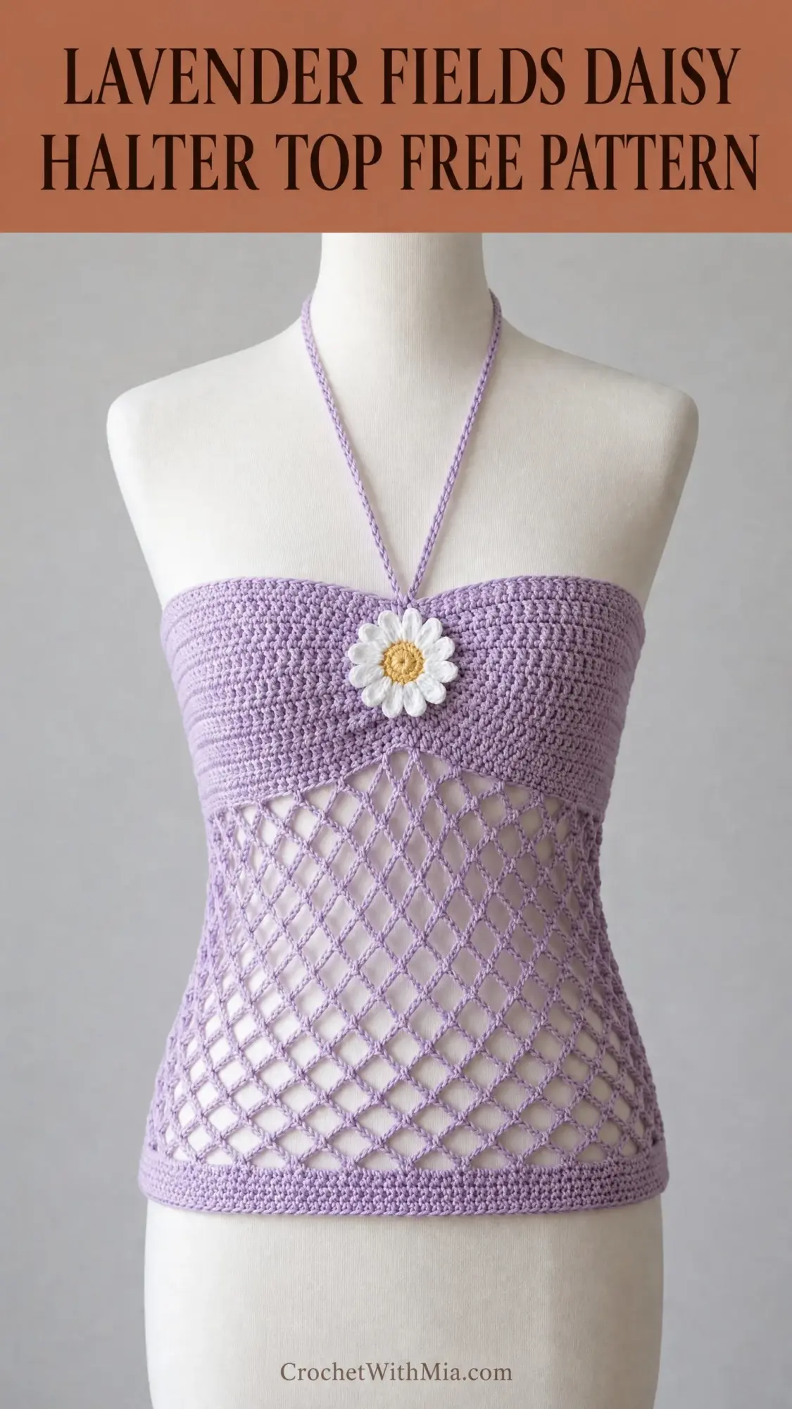 Lavender Fields Daisy Halter Top Free Crochet Pattern
