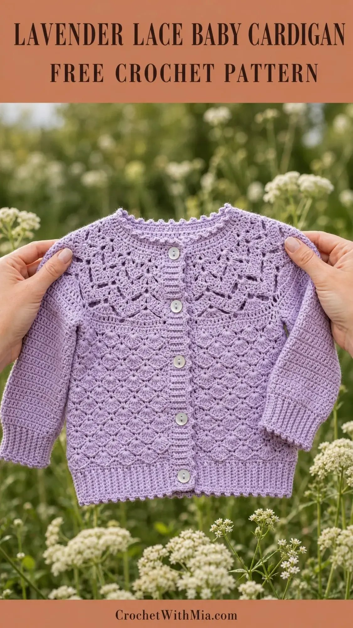 Lavender Lace Baby Cardigan Free Crochet Pattern