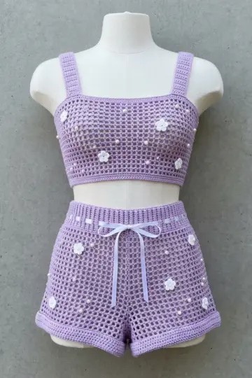 Lavender Pearl Crochet Beach Set Free Pattern