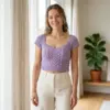 Lavender Twist Cable Crop Top Free Crochet Pattern