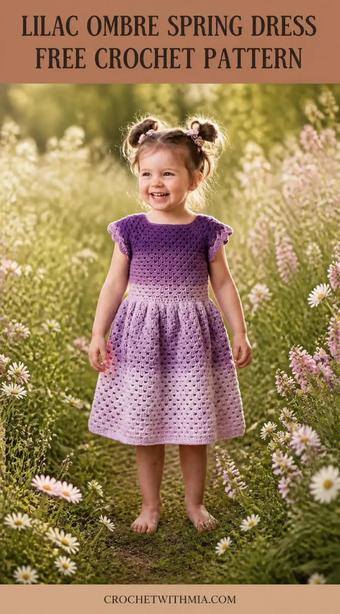 Lilac Ombre Spring Dress Free Crochet Pattern