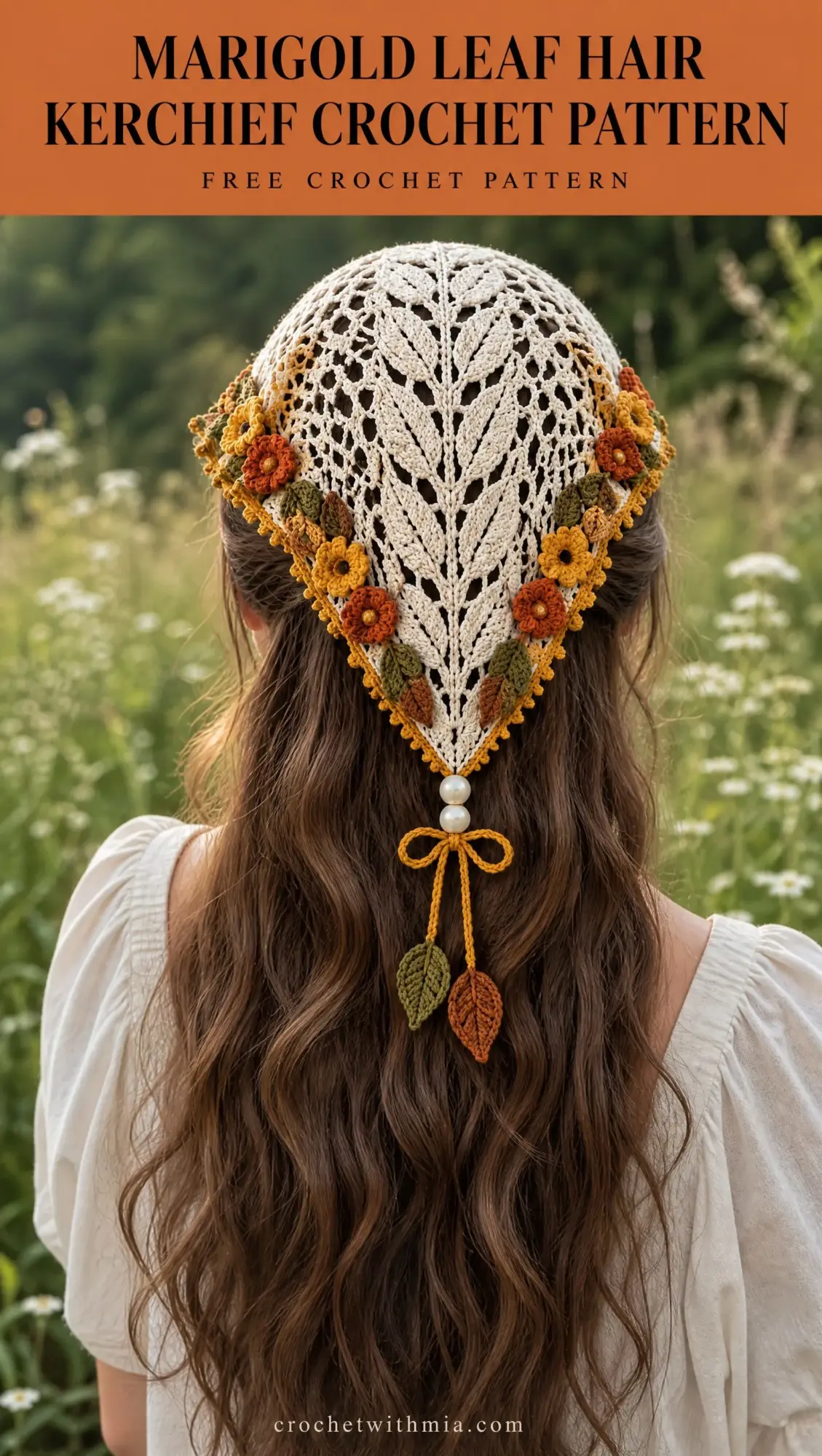 Marigold Leaf Hair Kerchief Crochet Pattern