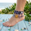 Midnight Galaxy Beaded Celestial Anklet Free Crochet Pattern