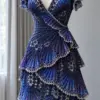 Midnight Galaxy Ruffle Dress Crochet Pattern