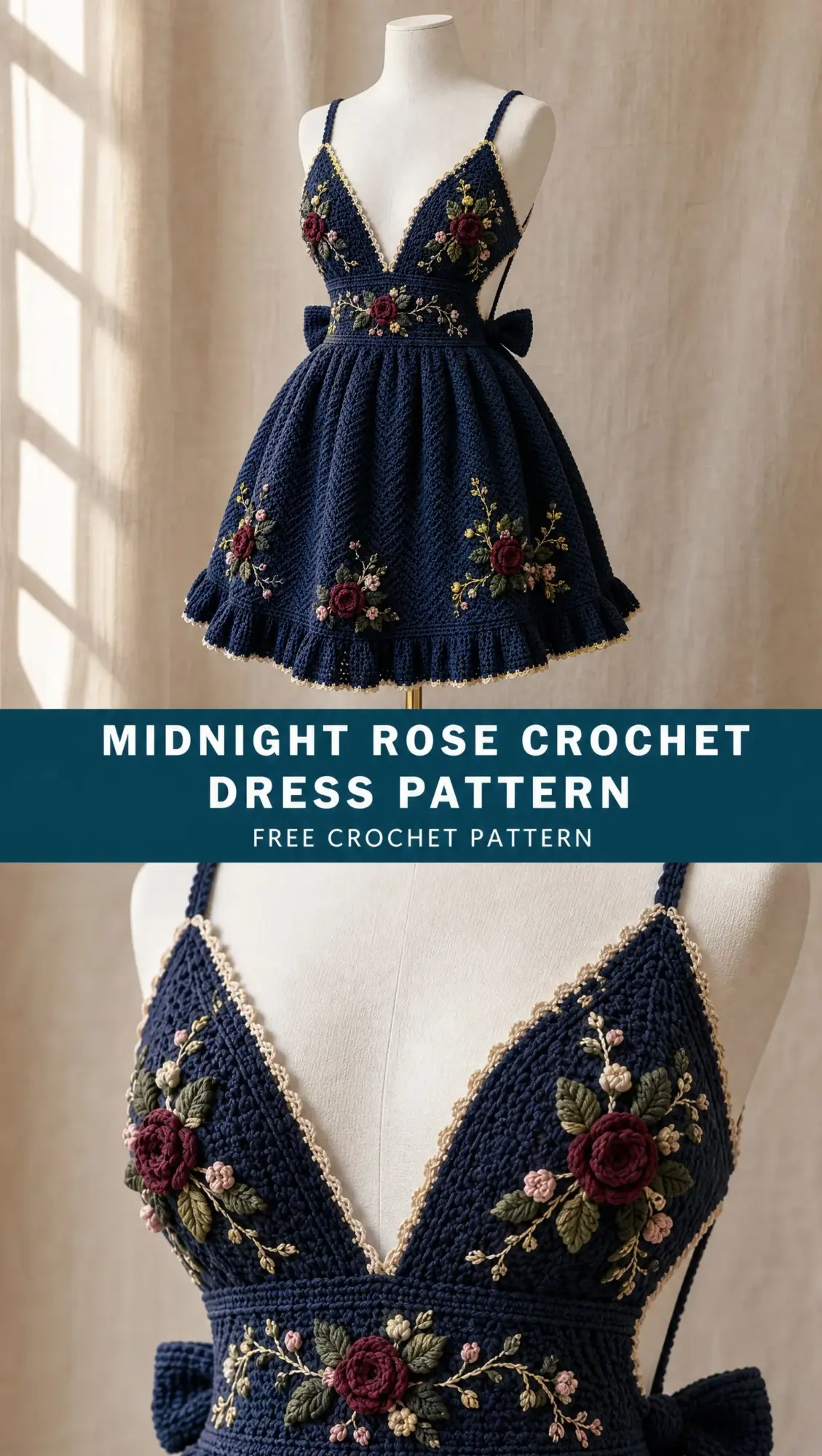 Midnight Rose Crochet Dress Pattern