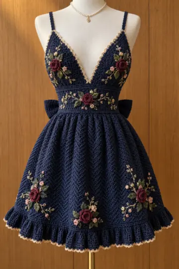 Midnight Rose Crochet Dress Pattern