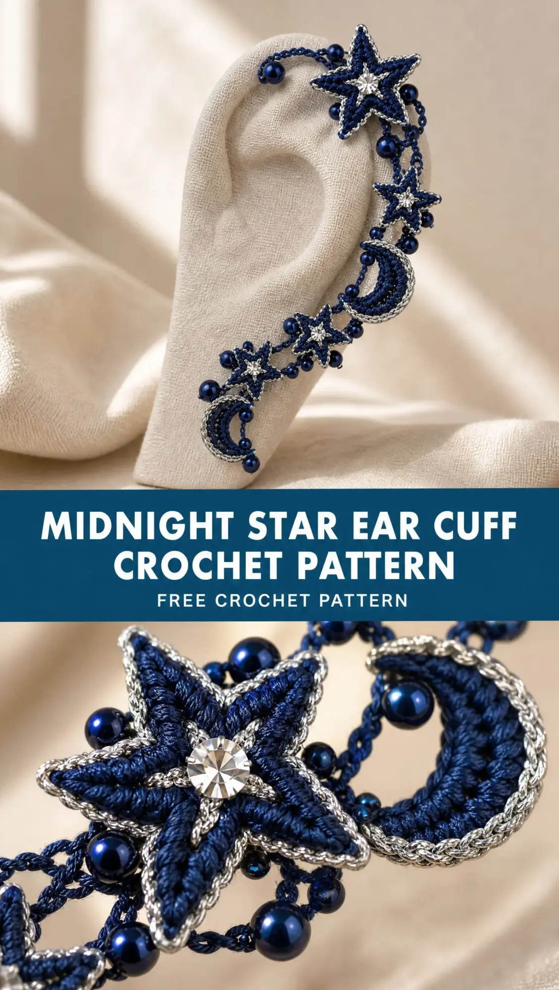 Midnight Star Ear Cuff Crochet Pattern