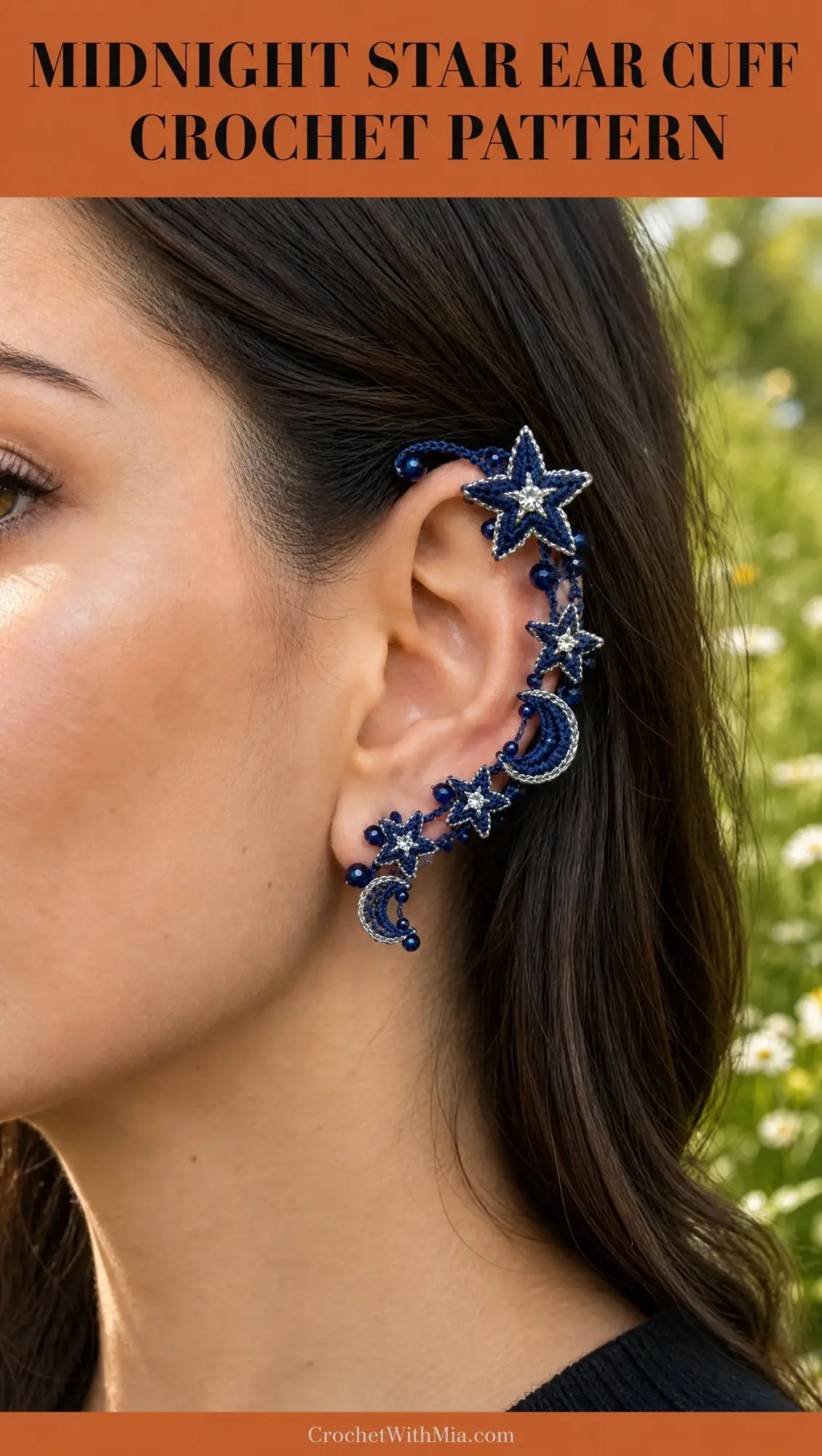 Midnight Star Ear Cuff Crochet Pattern