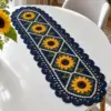 Midnight Sunflower Lattice Runner Crochet Pattern
