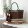 Mint Chocolate Granny Square Tote Free Crochet Pattern